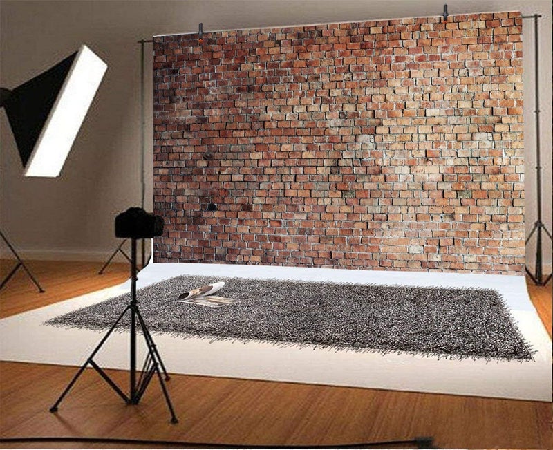 LFEEY Vintage Red Brick Wall Backdrop for Photography 5x3ft Rustic Old Brick Wall Photography Background Newborn Baby Shower Kids Adult Portrait Background Birthday Cake Table Photo Booth Studio Prop - Image 2